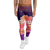 Retro Futuristic Palms Summer Time Print Men's Leggings-grizzshop