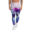 Retro Futuristic Palms Tree Print Men's Leggings-grizzshop