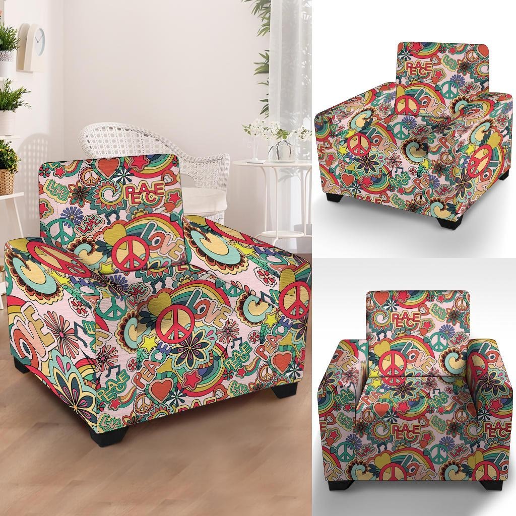 Retro Hippie Armchair Cover-grizzshop