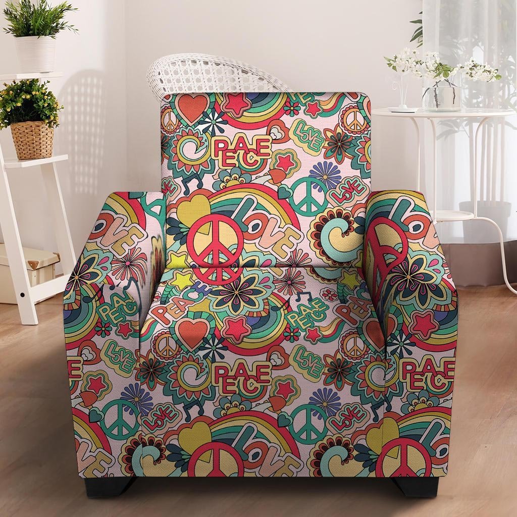 Retro Hippie Armchair Cover-grizzshop