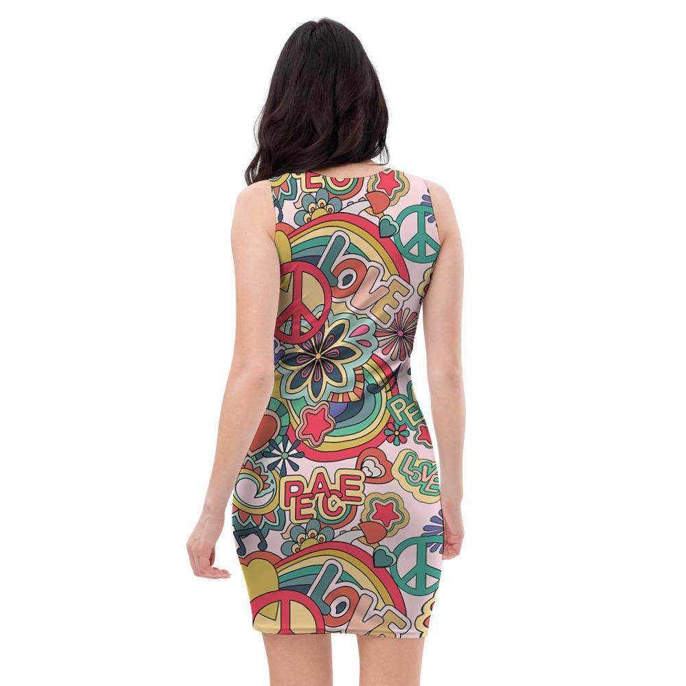 Retro Hippie Bodycon Dress-grizzshop