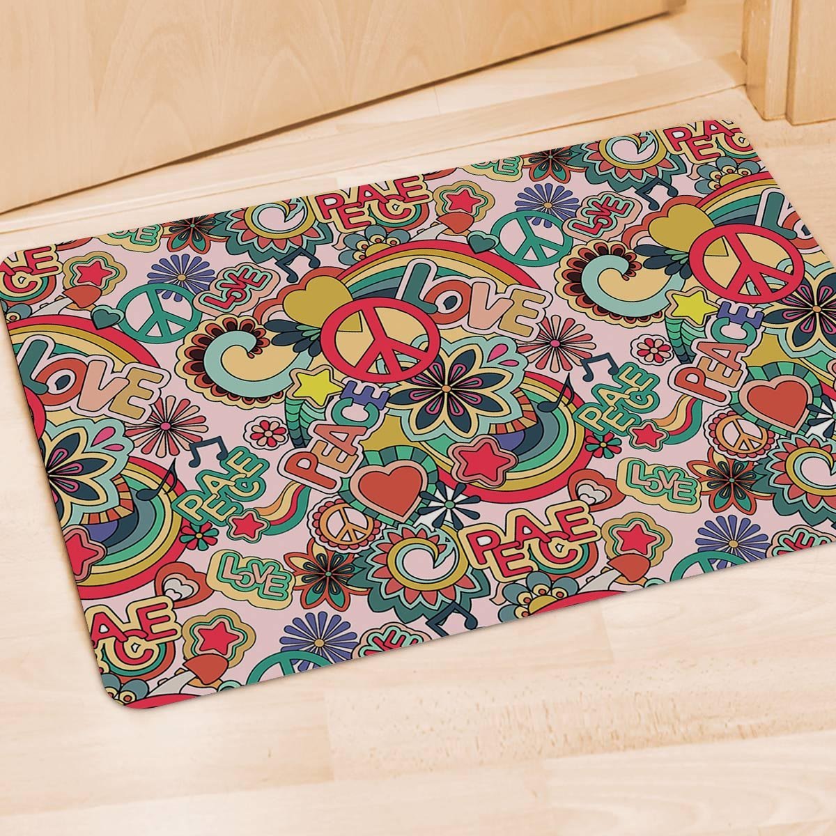 Retro Hippie Door Mat-grizzshop