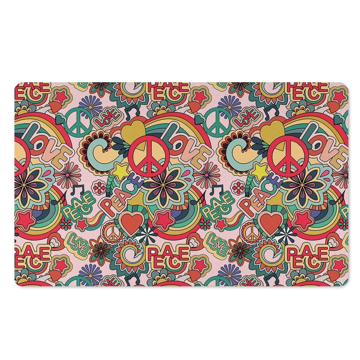 Retro Hippie Door Mat-grizzshop