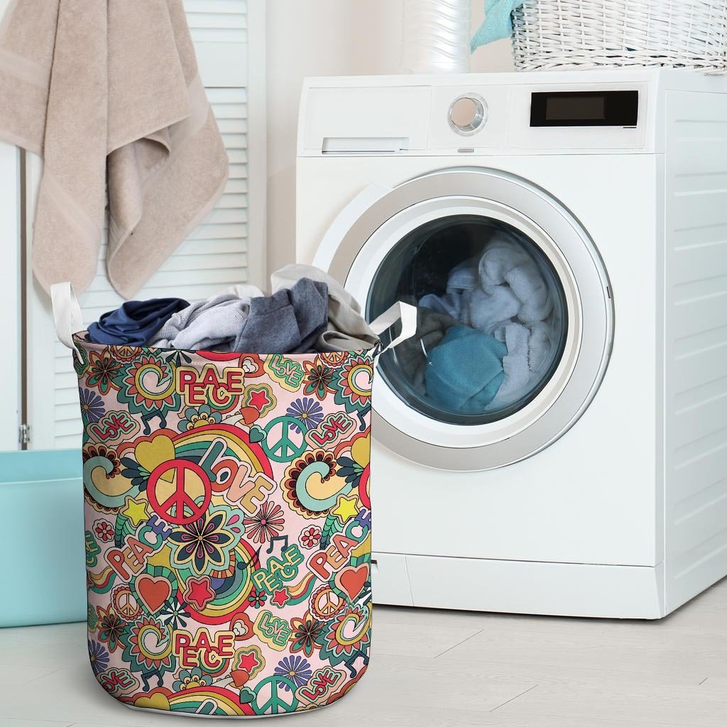 Retro Hippie Laundry Basket-grizzshop