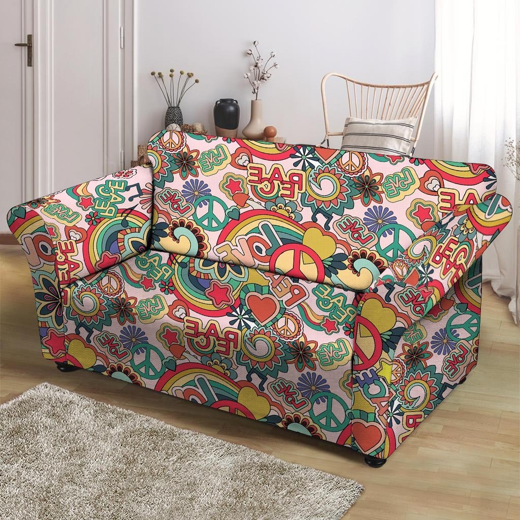 Retro Hippie Loveseat Cover-grizzshop