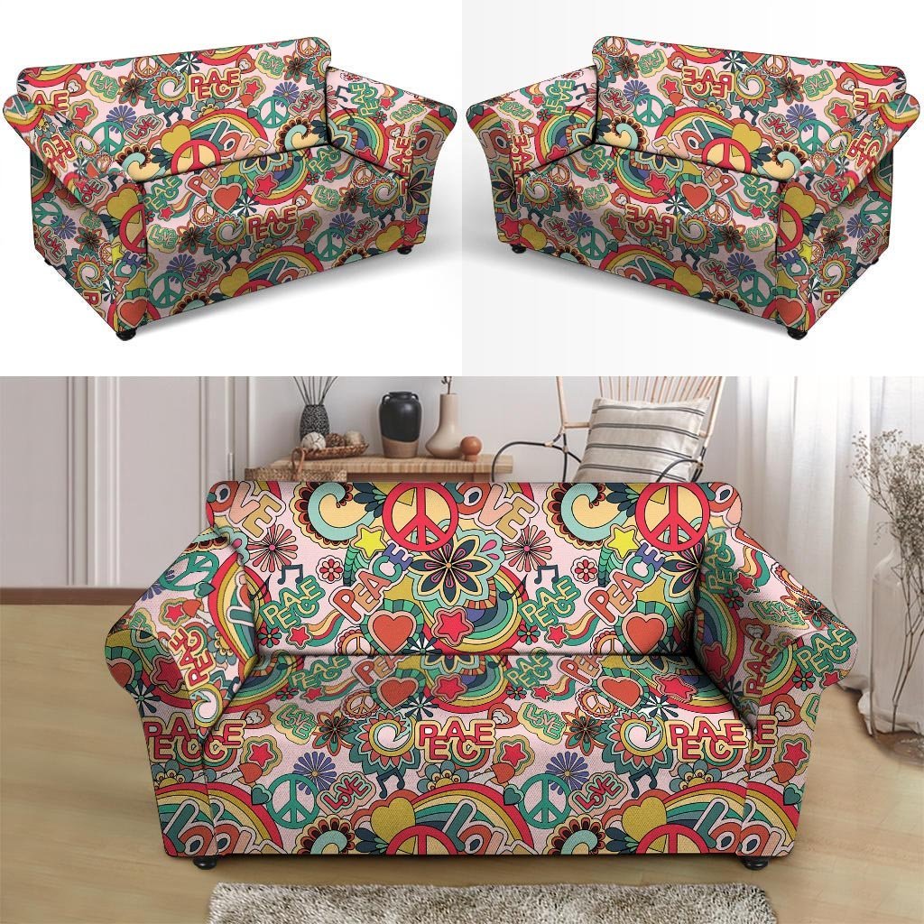 Retro Hippie Loveseat Cover-grizzshop