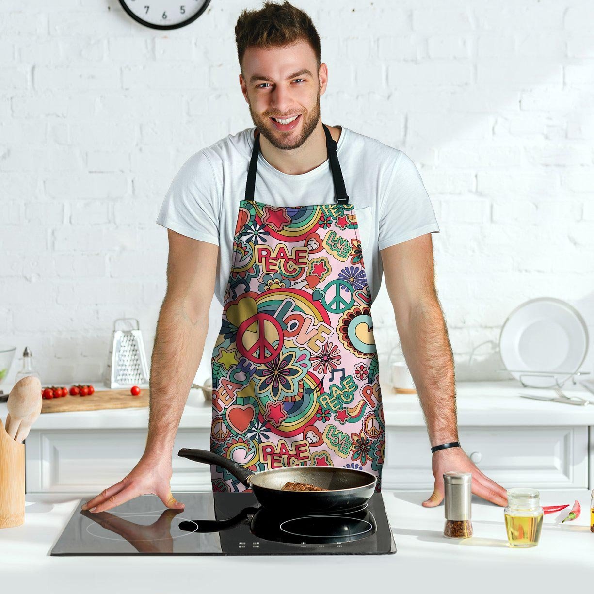 Retro Hippie Men's Apron-grizzshop