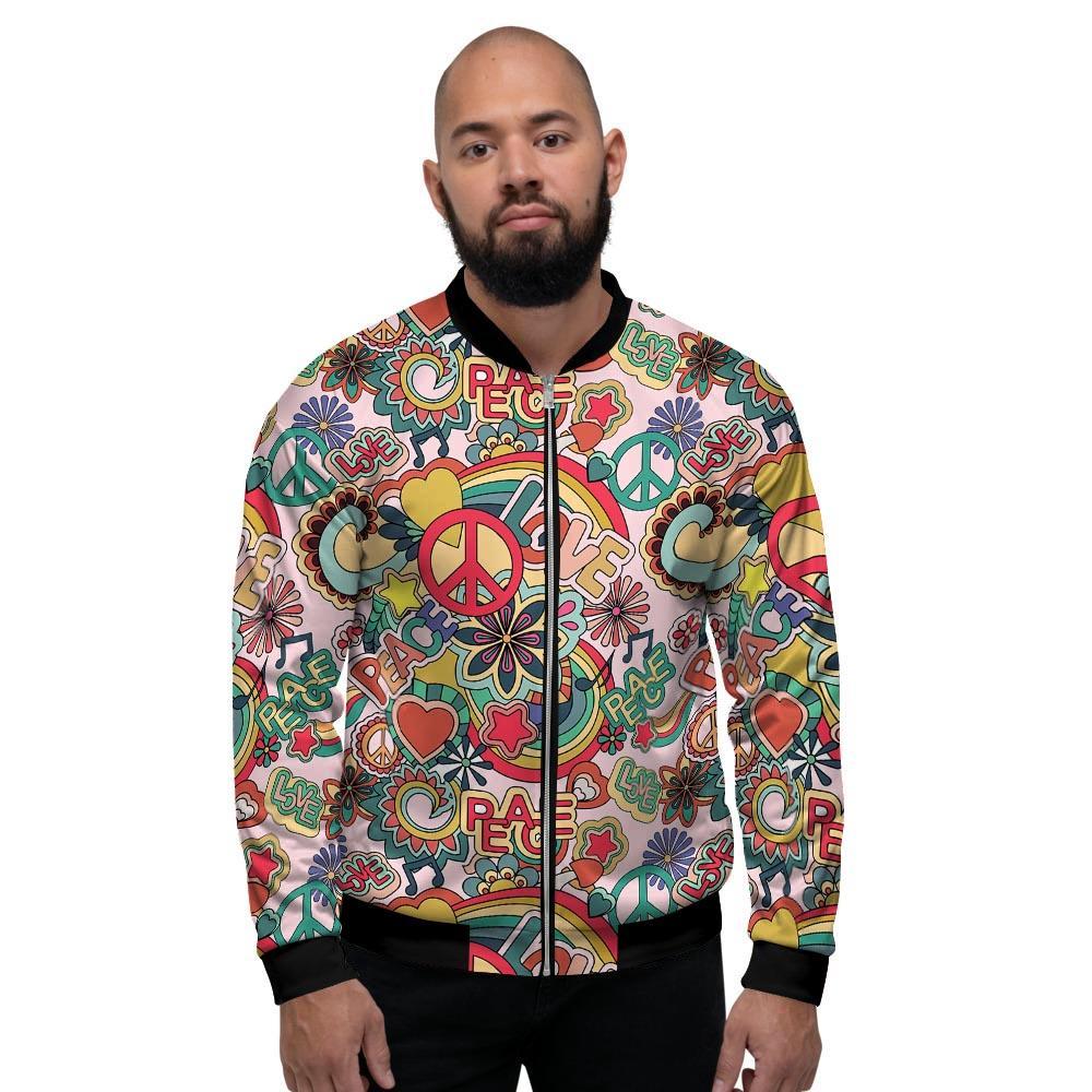 Retro Hippie Men's Bomber Jacket-grizzshop