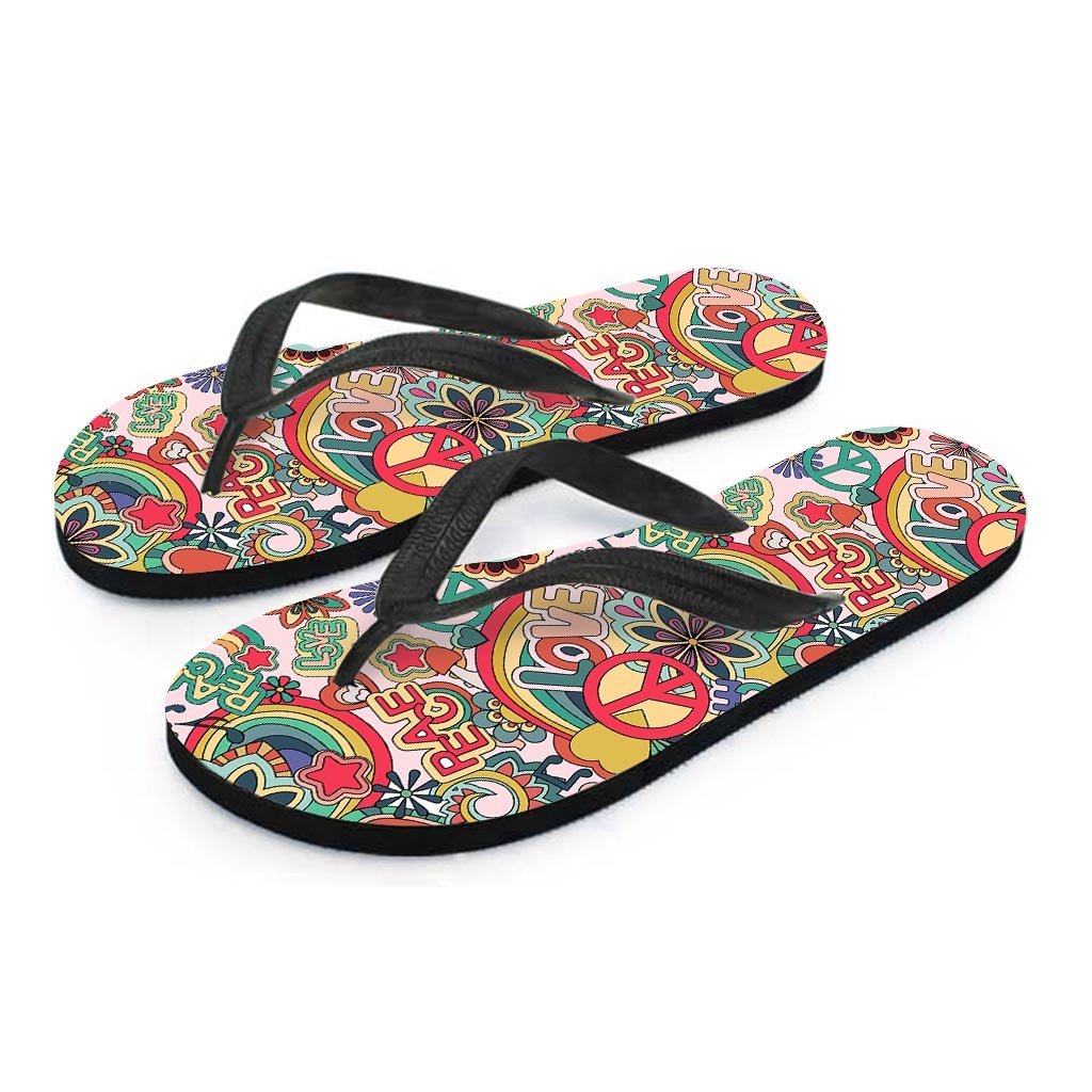 Retro Hippie Men's Flip Flops-grizzshop