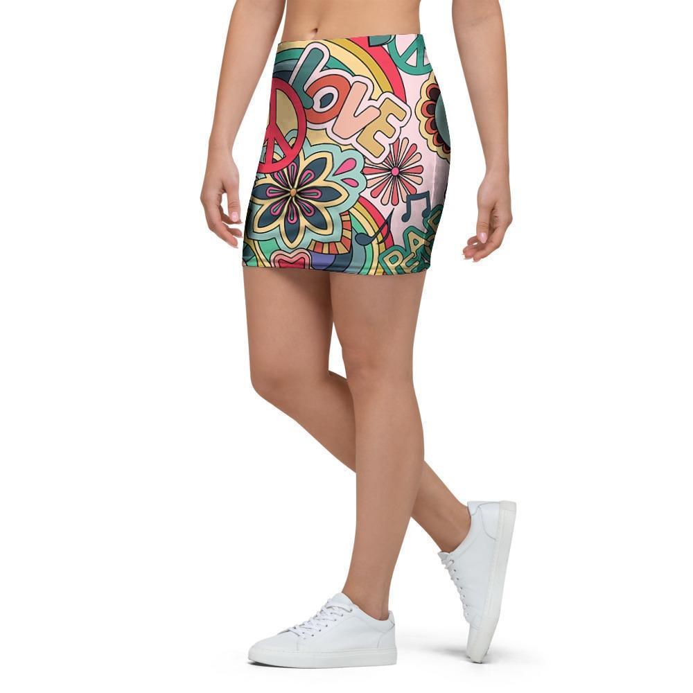 Retro Hippie Mini Skirt-grizzshop
