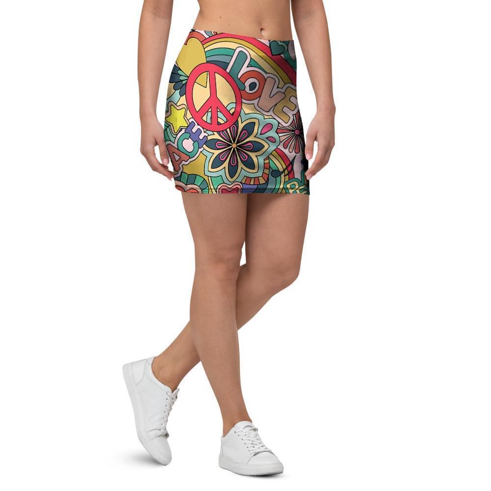 Retro Hippie Mini Skirt-grizzshop