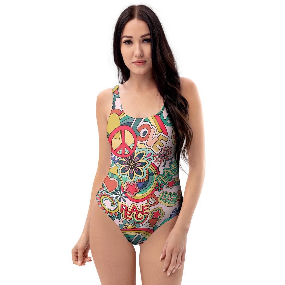 Retro Hippie One Piece Swimsuite-grizzshop