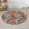 Retro Hippie Round Rug-grizzshop