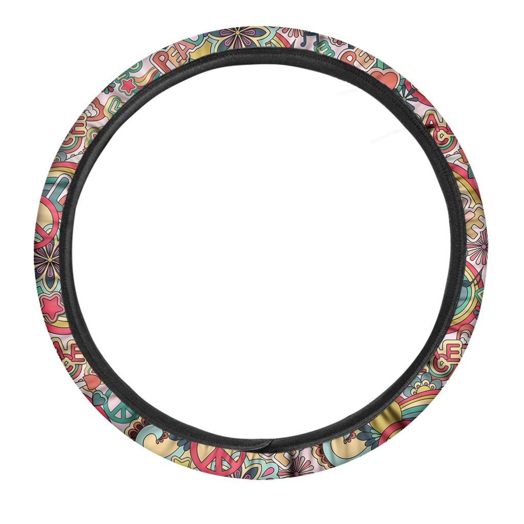 Retro Hippie Steering Wheel Cover-grizzshop