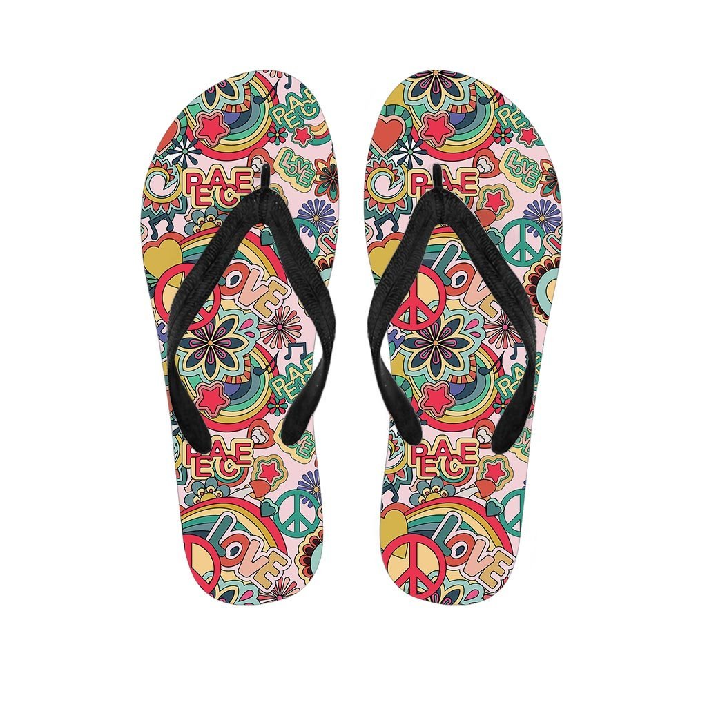 Retro Hippie Women's Flip Flops-grizzshop