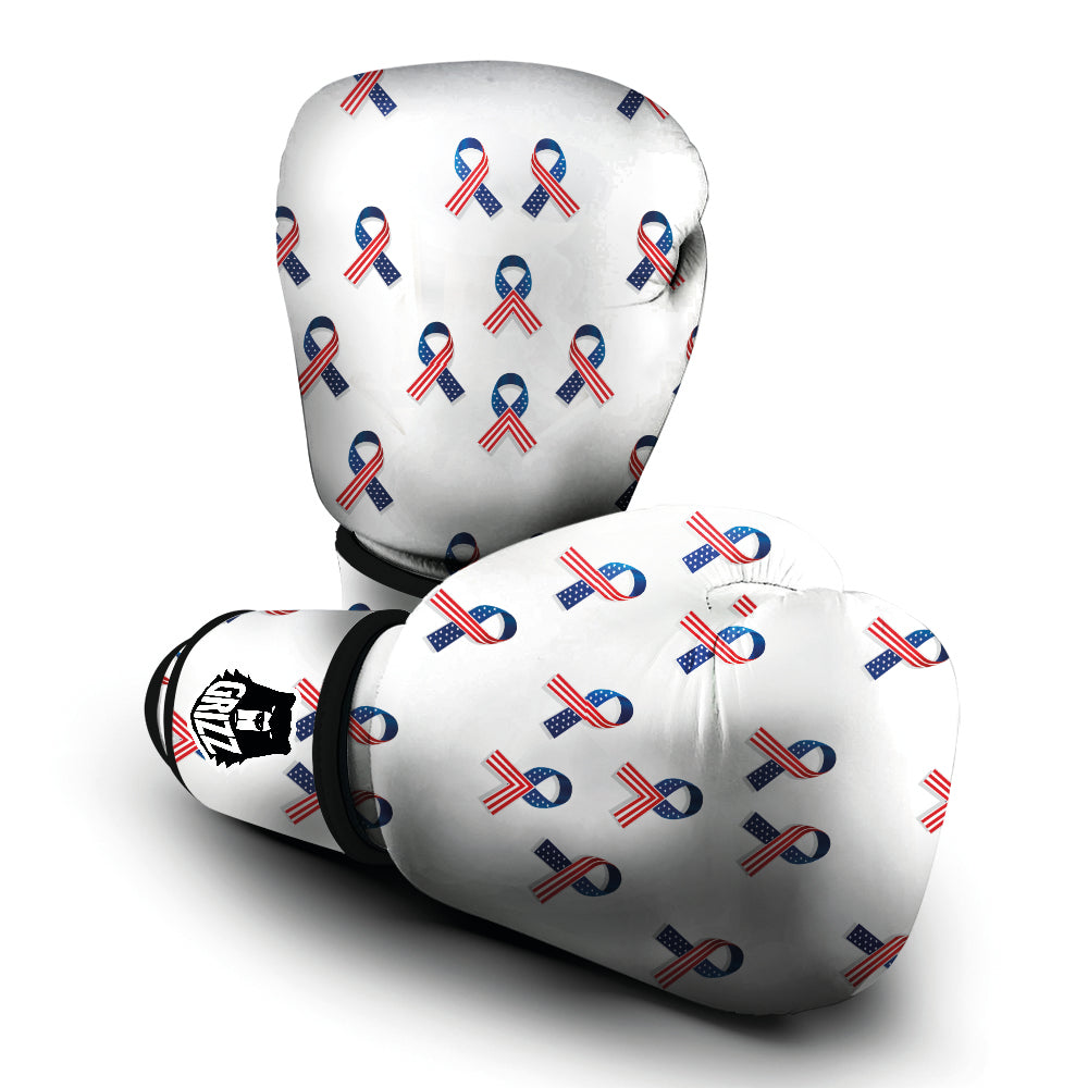 Ribbon American Flag Print Pattern Boxing Gloves-grizzshop