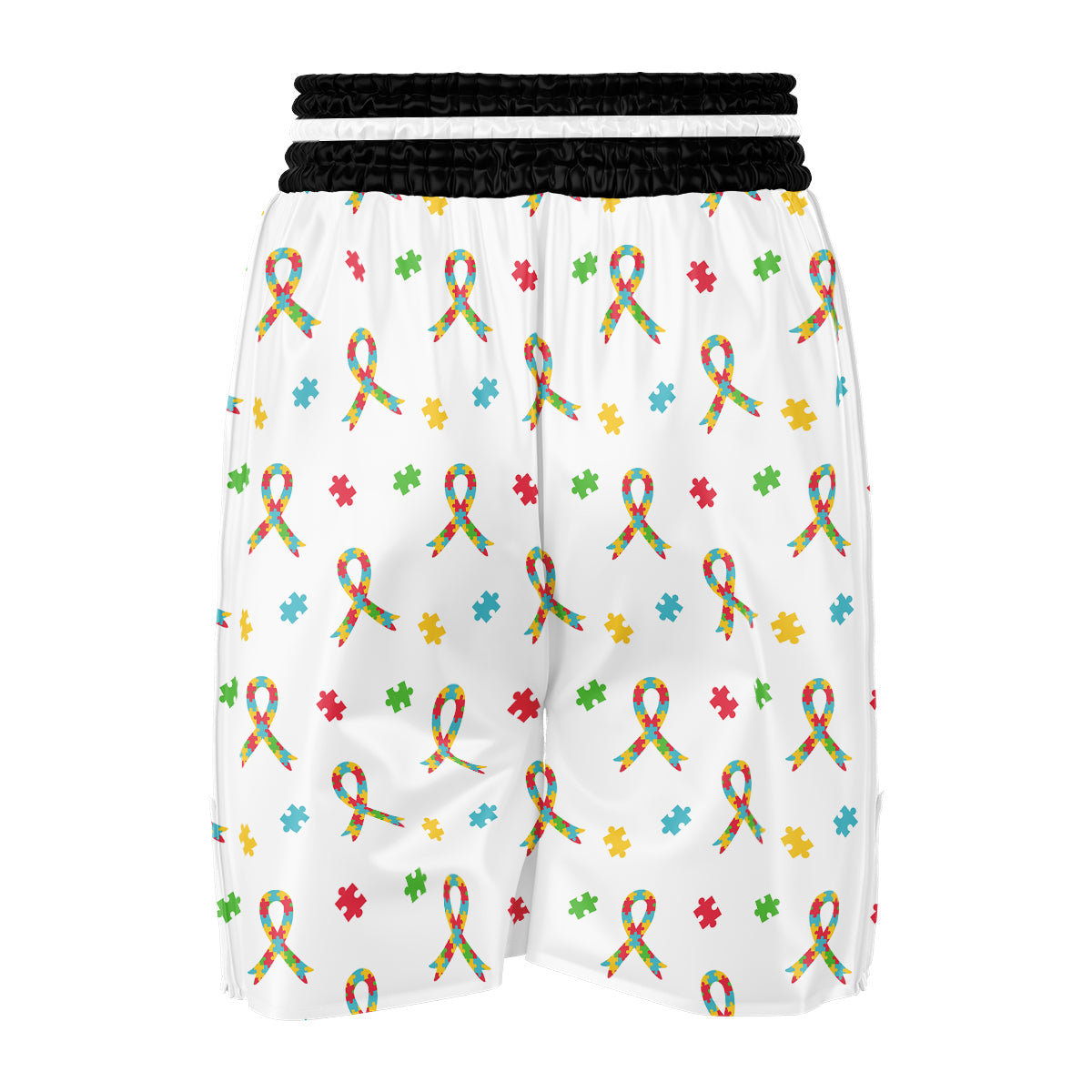 Ribbon Autism Awareness Print Pattern Boxing Shorts-grizzshop