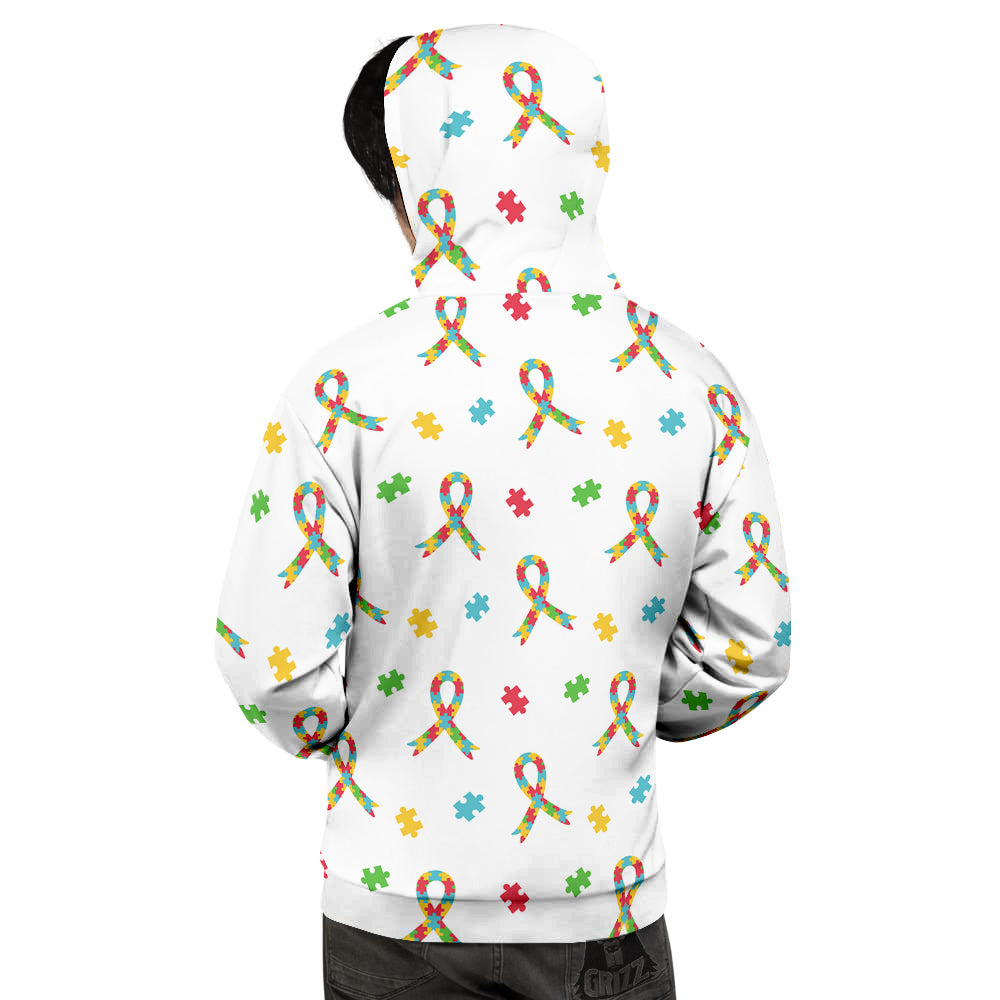 Ribbon Autism Awareness Print Pattern Men's Hoodie-grizzshop