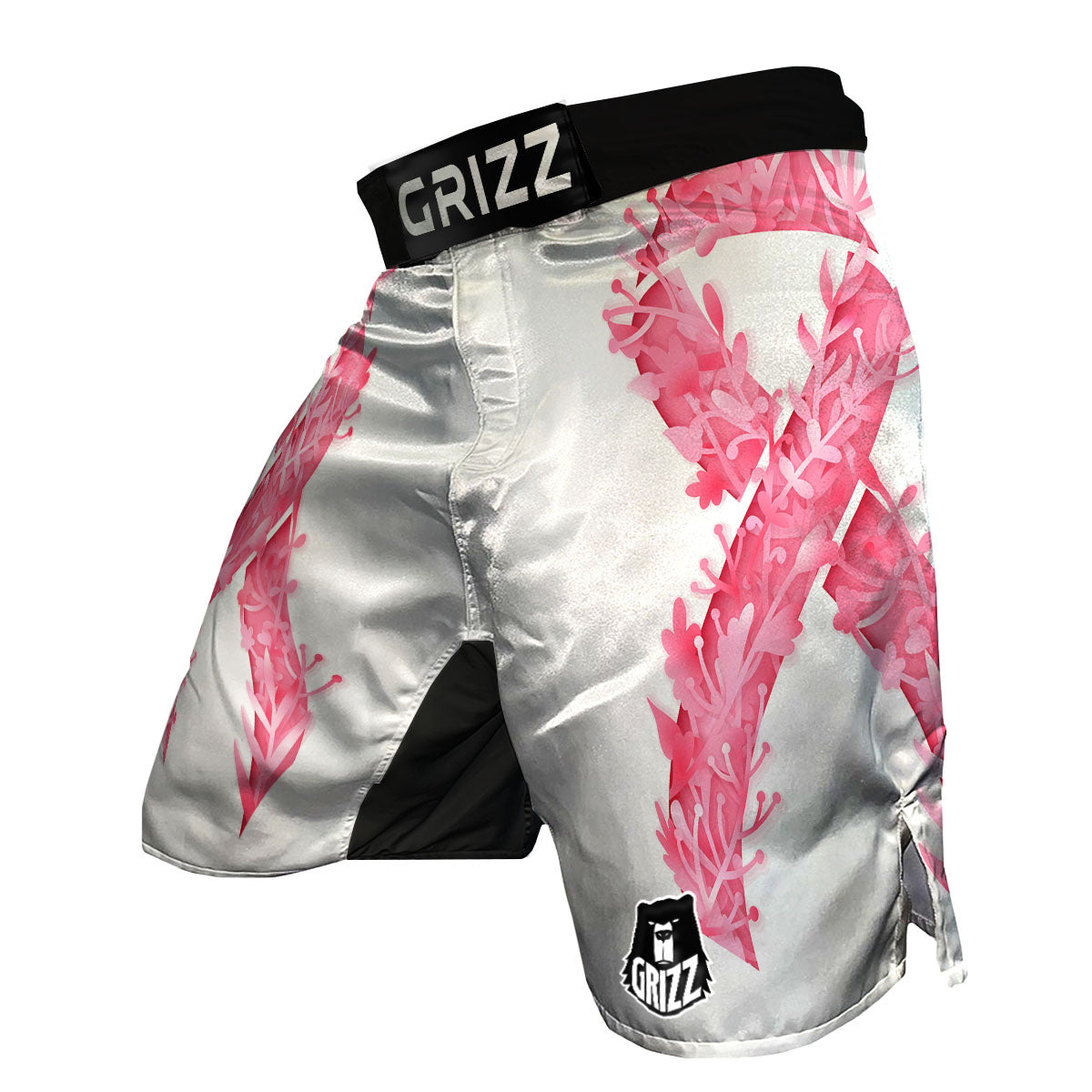 Ribbon Flower Pink Breast Cancer Print MMA Shorts-grizzshop