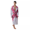 Ribbon Flower Pink Breast Cancer Print Men's Robe-grizzshop