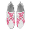 Ribbon Flower Pink Breast Cancer Print White Athletic Shoes-grizzshop