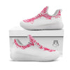 Ribbon Flower Pink Breast Cancer Print White Athletic Shoes-grizzshop