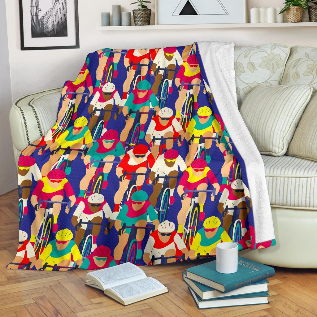 Ride Bicycle Pattern Print Blanket-grizzshop