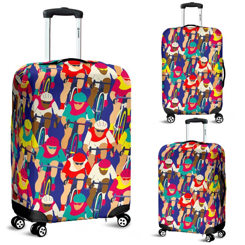 Ride Bicycle Pattern Print Luggage Cover Protector-grizzshop