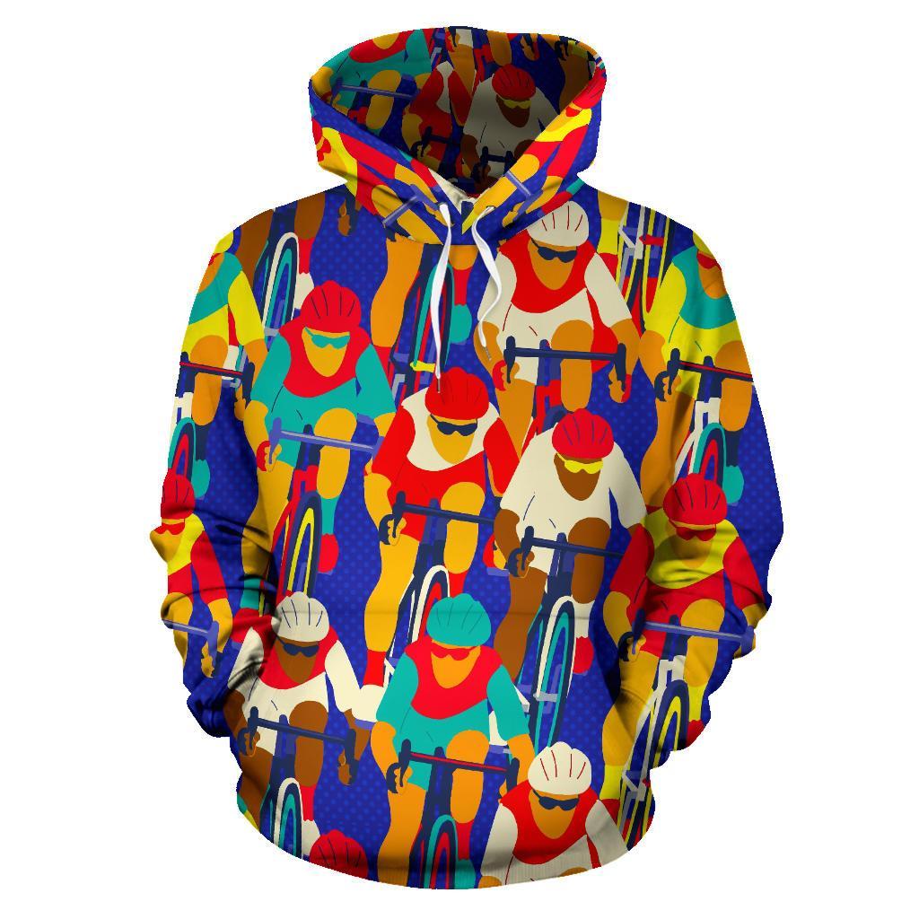 Ride Bicycle Pattern Print Men Women Pullover Hoodie-grizzshop