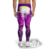 Riding Motorcycle Retro Purple Print Men's Leggings-grizzshop