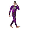 Riding Motorcycle Retro Purple Print Men's Pajamas-grizzshop