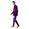 Riding Motorcycle Retro Purple Print Men's Pajamas-grizzshop