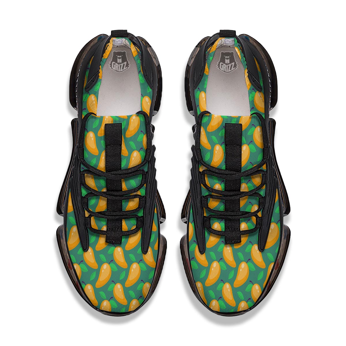 Ripe Mango Fruit Print Pattern Black Gym Shoes-grizzshop