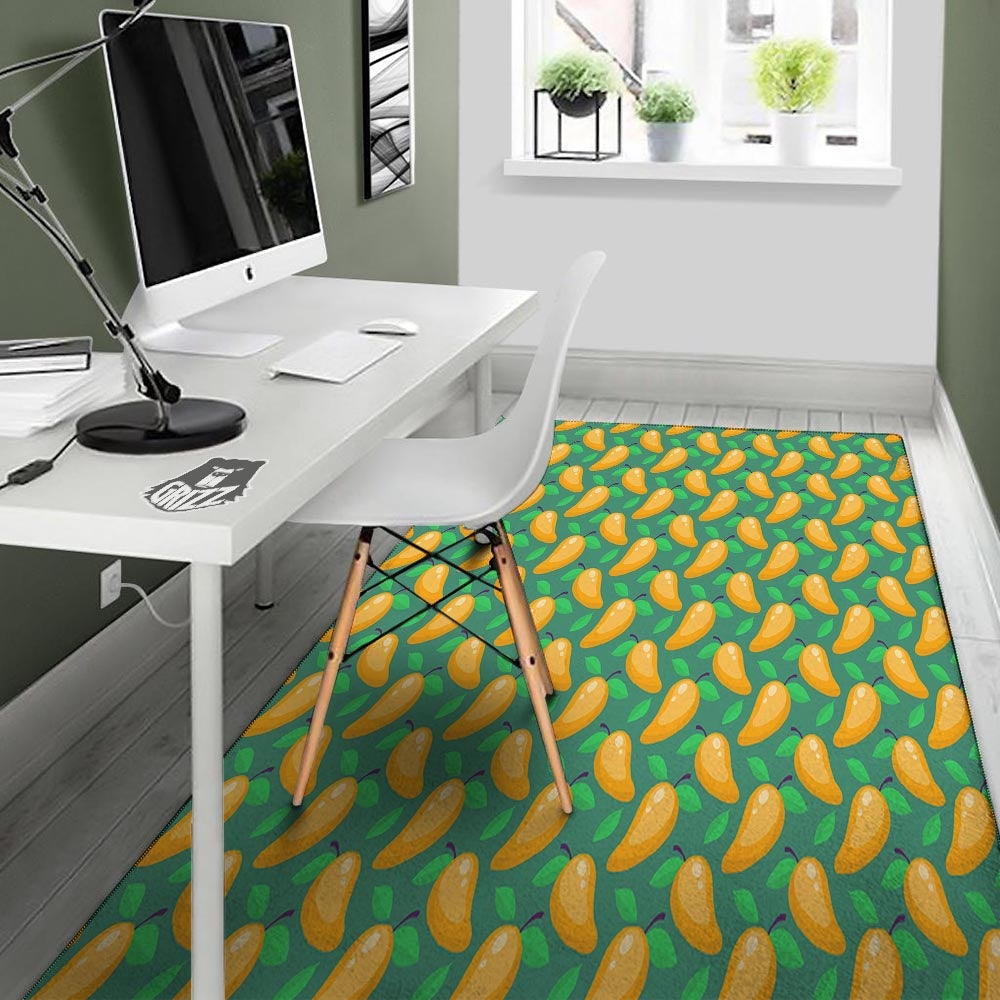 Ripe Mango Fruit Print Pattern Floor Mat-grizzshop
