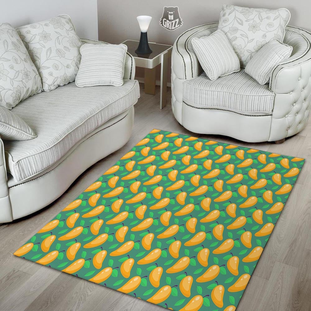 Ripe Mango Fruit Print Pattern Floor Mat-grizzshop