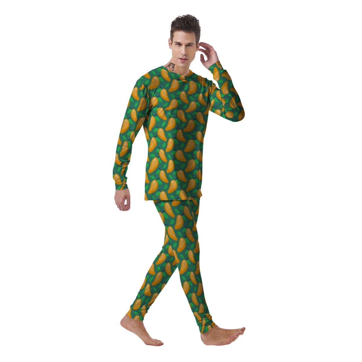 Ripe Mango Fruit Print Pattern Men's Pajamas-grizzshop