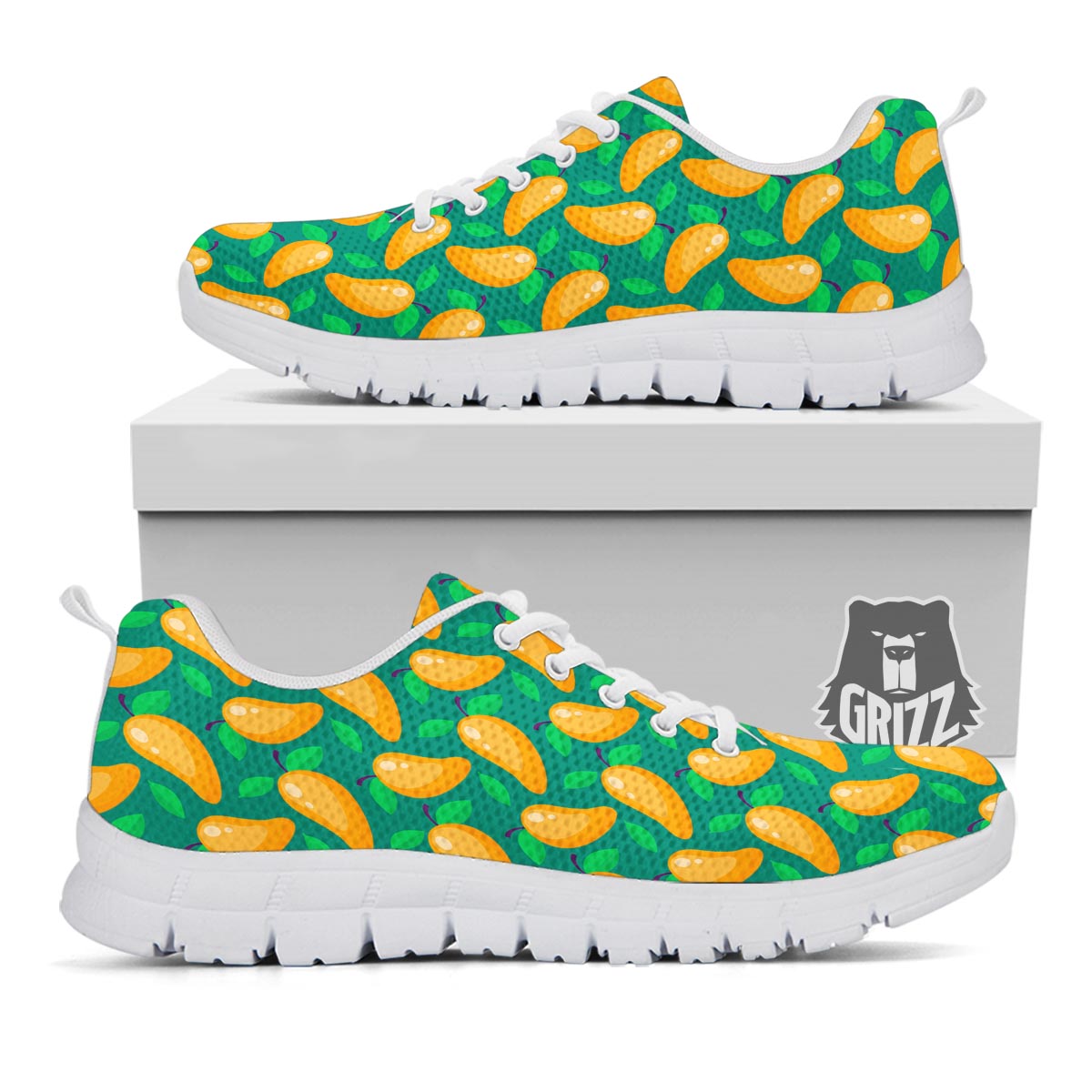 Ripe Mango Fruit Print Pattern White Sneaker-grizzshop