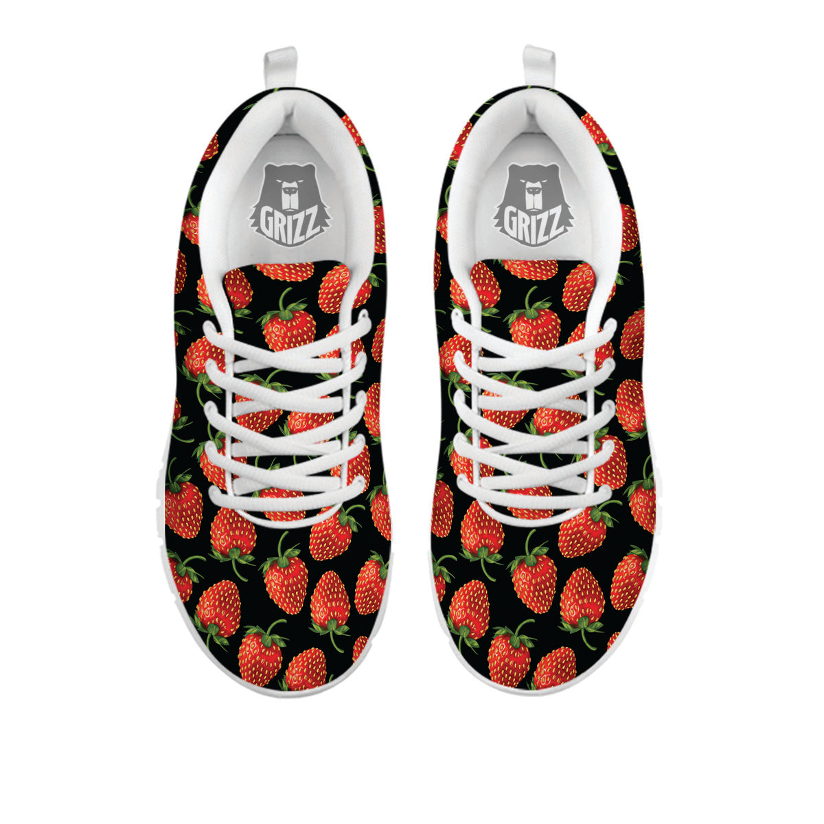 Ripe Strawberries Print Pattern White Sneaker-grizzshop