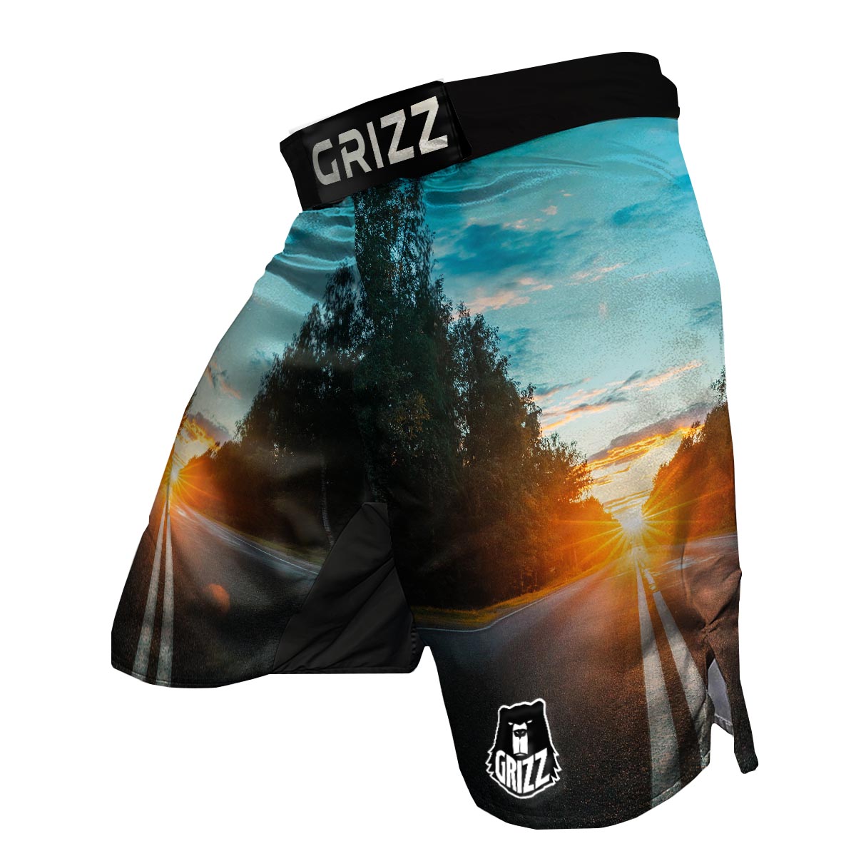 Road Sunrise Print MMA Shorts-grizzshop