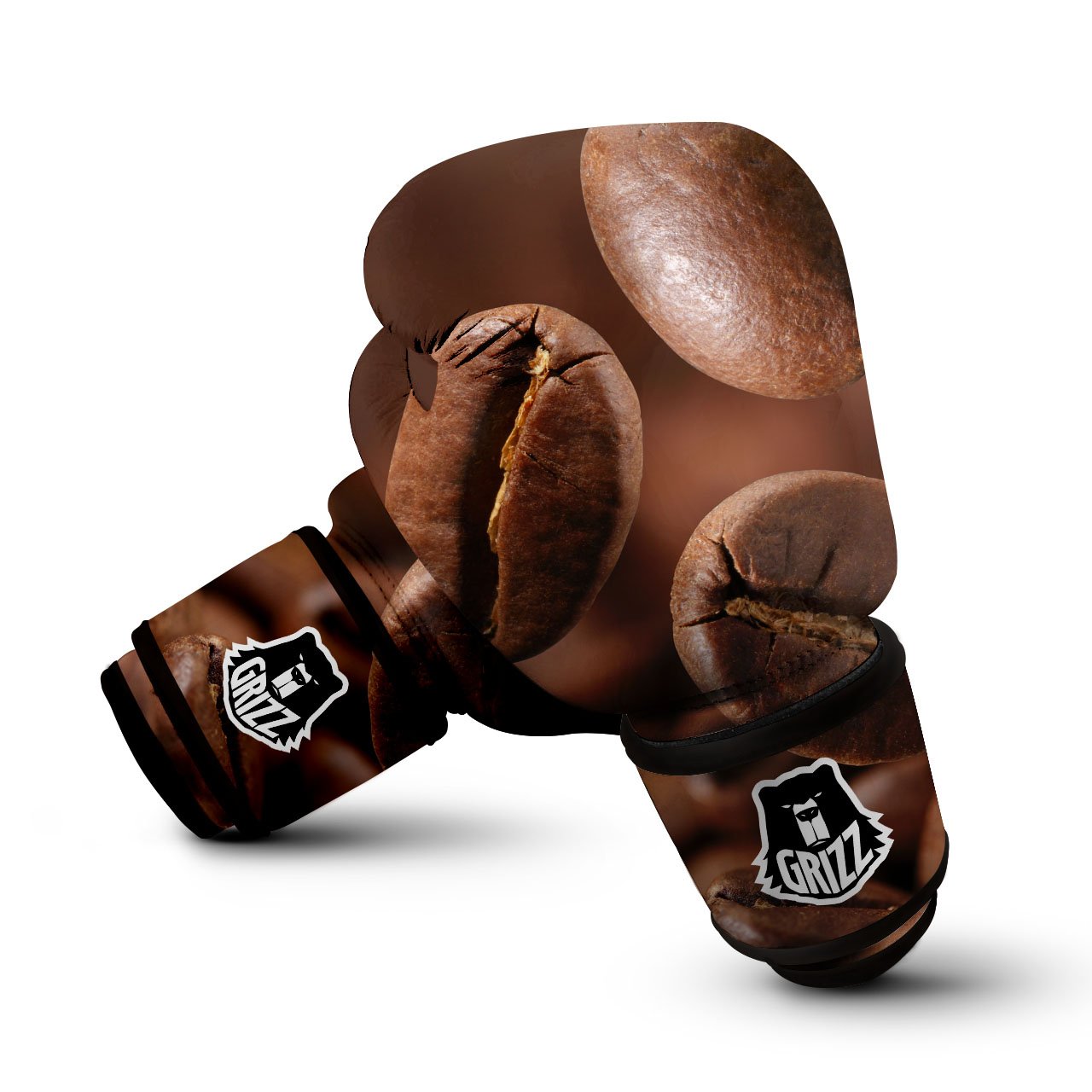 Roasted Coffee Bean Print Boxing Gloves-grizzshop