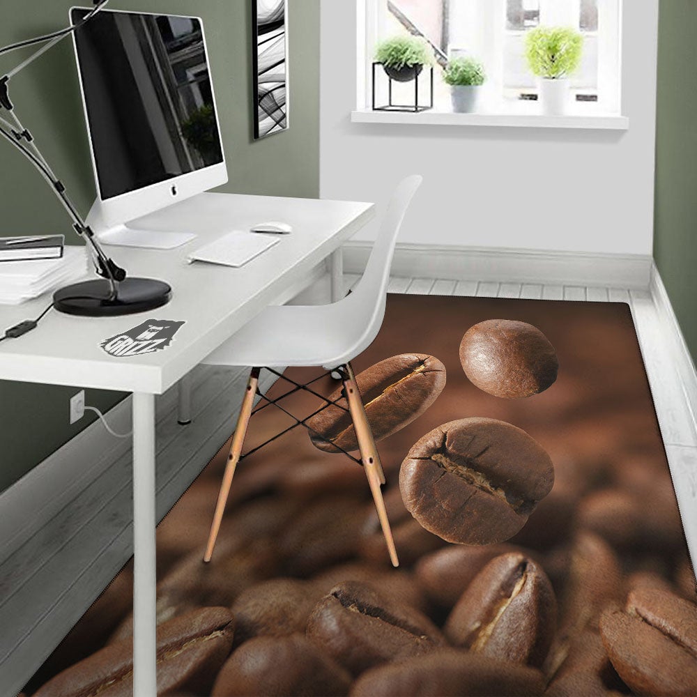 Roasted Coffee Bean Print Floor Mat-grizzshop
