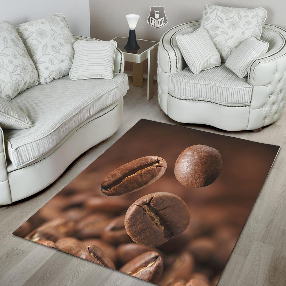 Roasted Coffee Bean Print Floor Mat-grizzshop