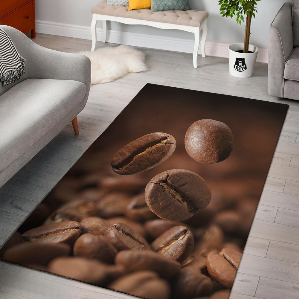 Roasted Coffee Bean Print Floor Mat-grizzshop