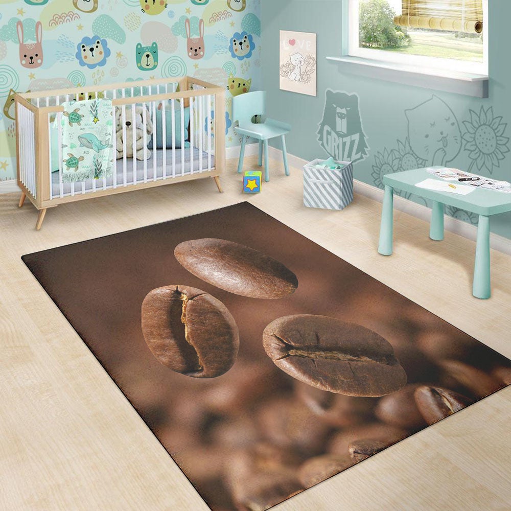 Roasted Coffee Bean Print Floor Mat-grizzshop