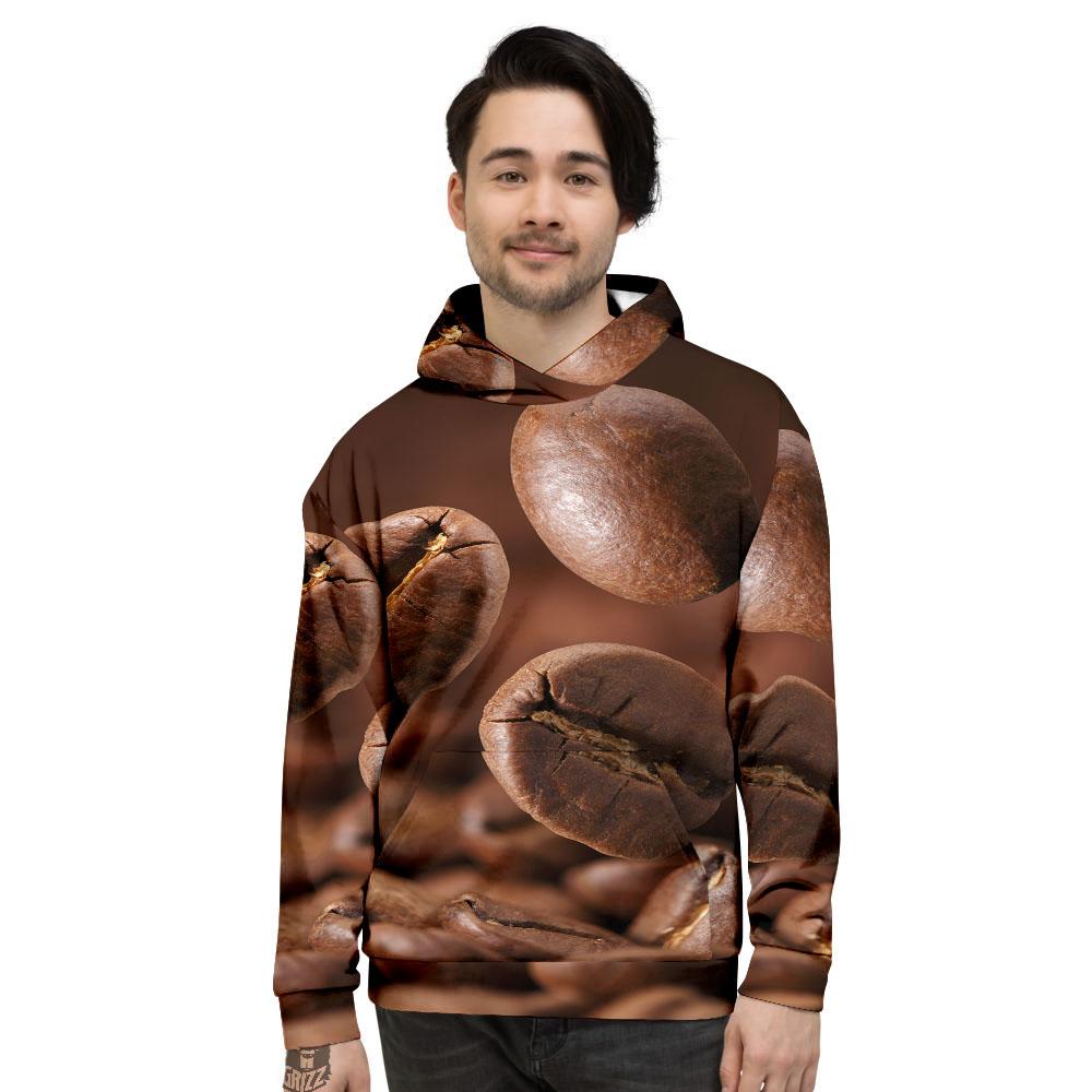 Roasted Coffee Bean Print Men's Hoodie-grizzshop