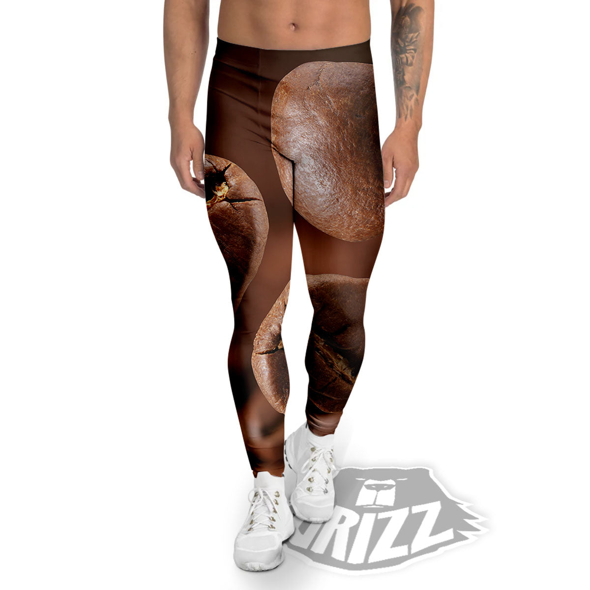 Roasted Coffee Bean Print Men's Leggings-grizzshop