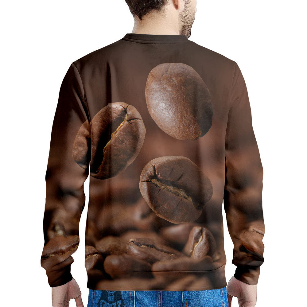 Roasted Coffee Bean Print Men's Sweatshirt-grizzshop