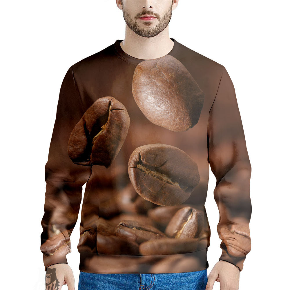 Roasted Coffee Bean Print Men's Sweatshirt-grizzshop