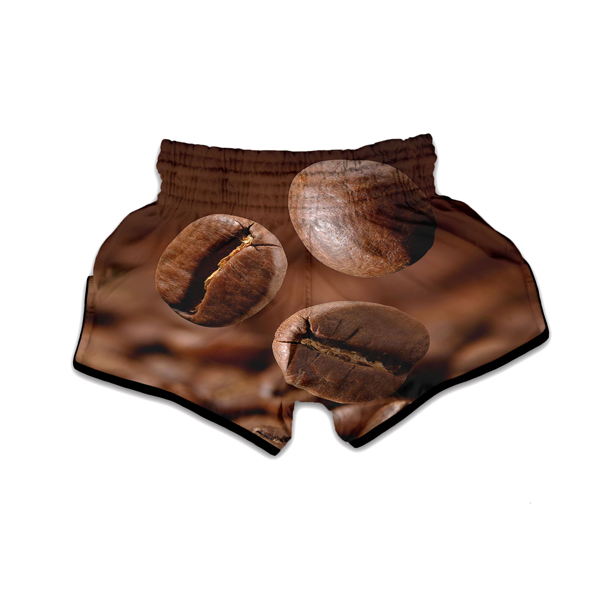 Roasted Coffee Bean Print Muay Thai Boxing Shorts-grizzshop