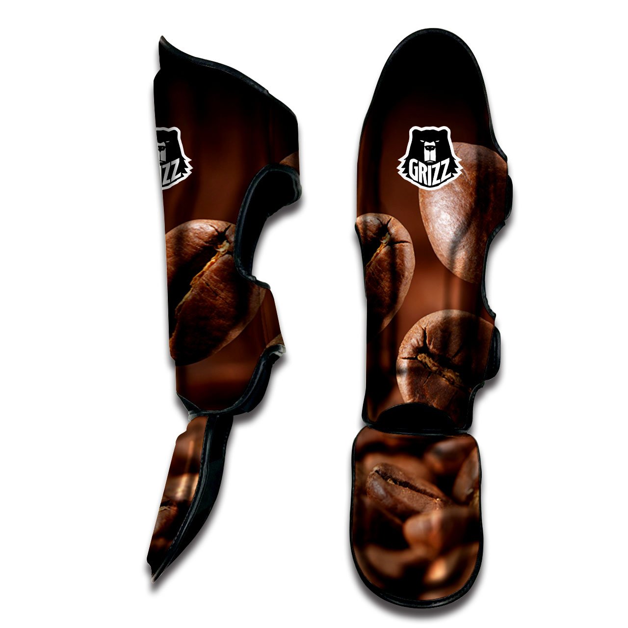 Roasted Coffee Bean Print Muay Thai Shin Guards-grizzshop